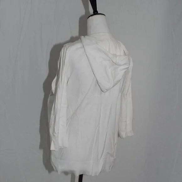 XL White Hoodie ¾ Sleeves Full Zipper No Pockets AUC Motherhood Maternity Womens - Picture 4 of 6